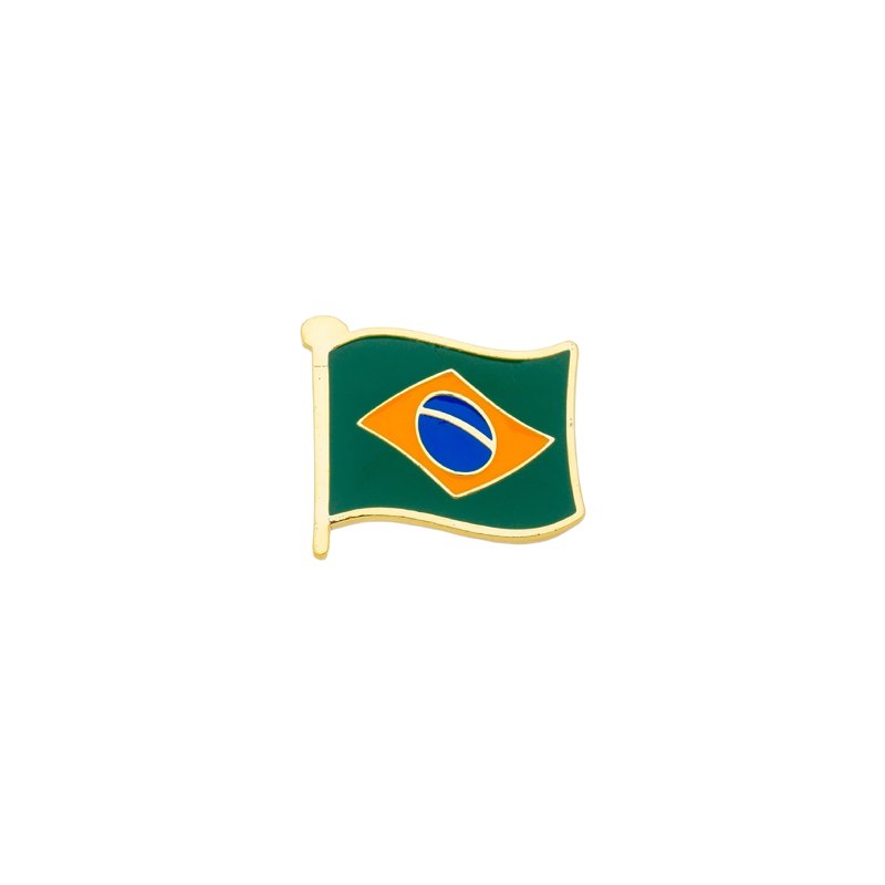 GEEBEE PINS - PIN BANDEIRA DO BRASIL OURO RESINADO